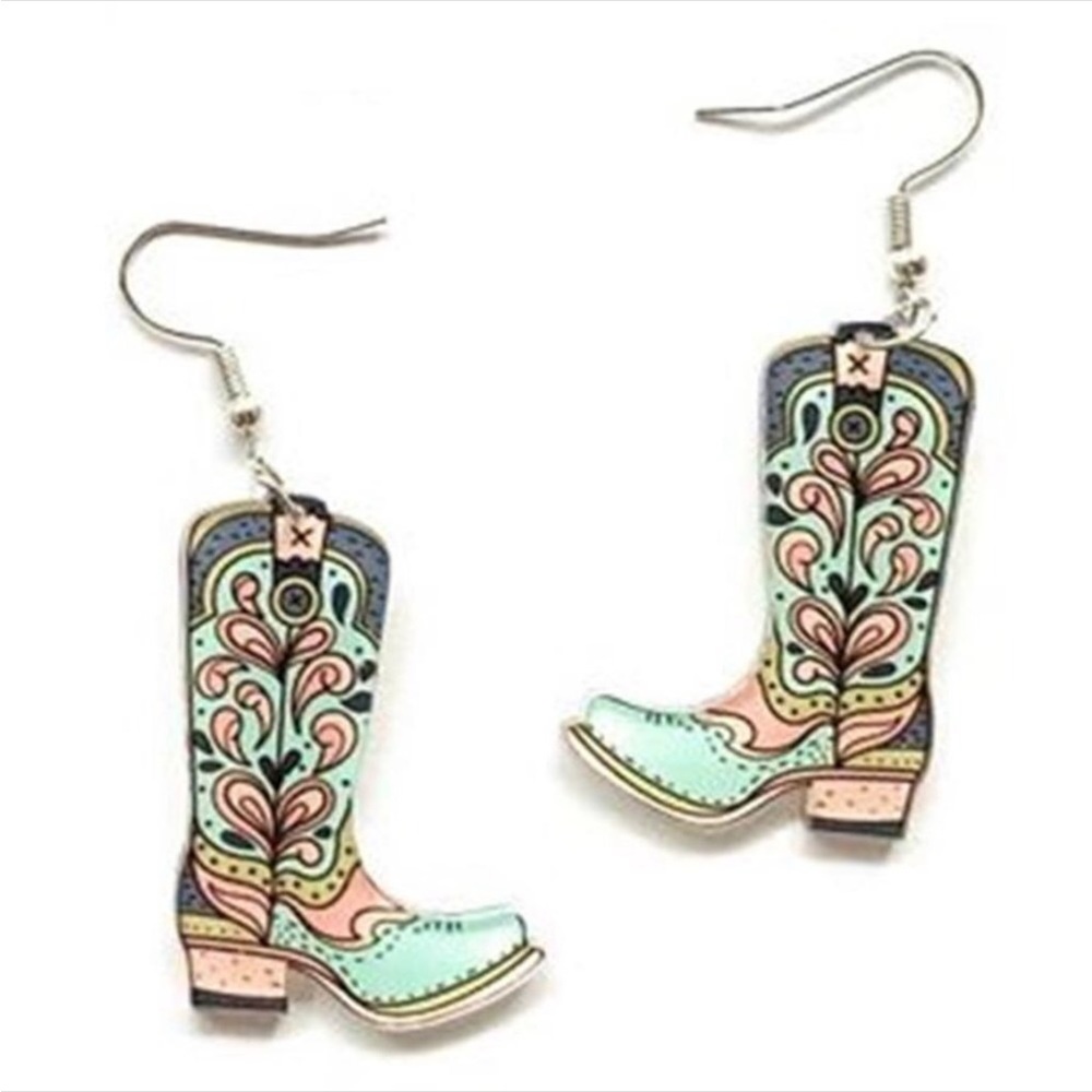 Western-Style Boot Earrings